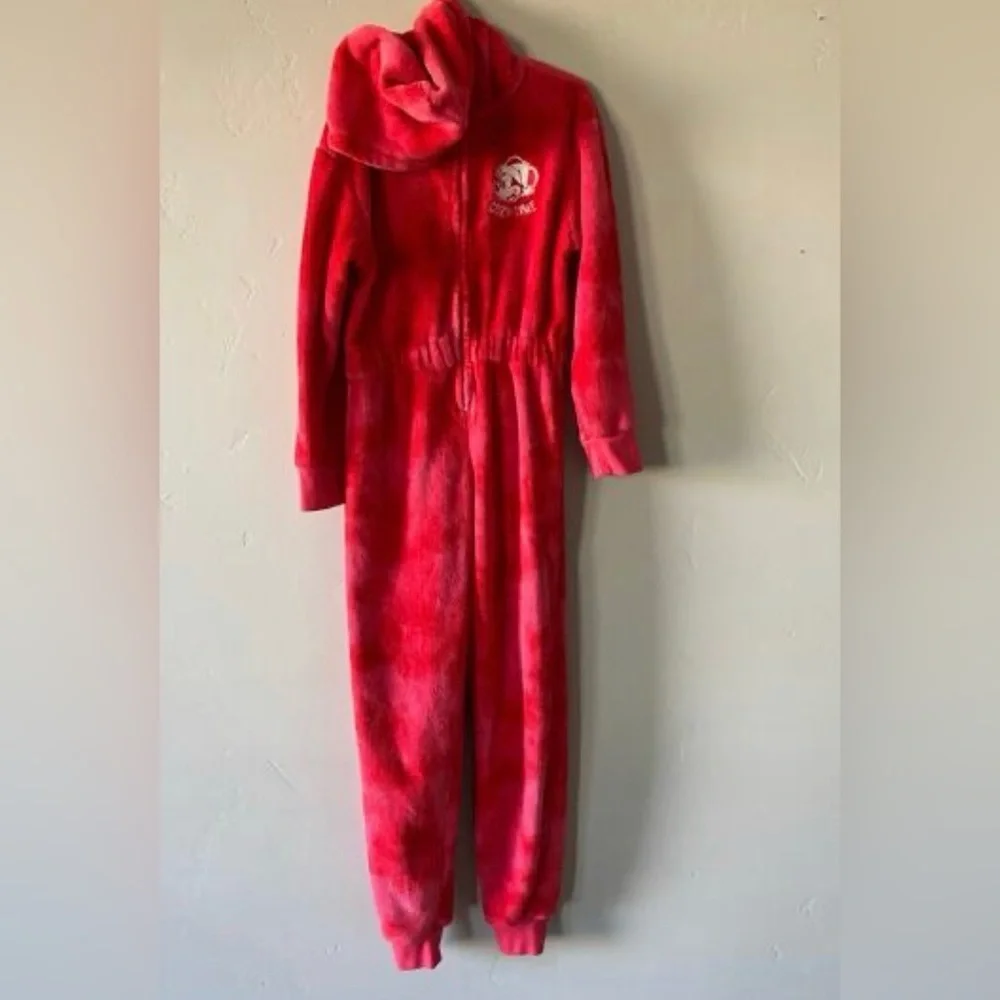 Gap Disney kids Mickey cozy time one piece pajamas warm plush red coral size 8